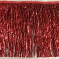 Sparkling 20cm red metallic fringe trim with bright tinsel strands for costumes - Red