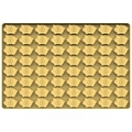 Yellow silicone mold featuring 64 slots with dollar sign patterns for candy and chocolate - Pig