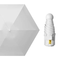 Mini white six-fold pocket umbrella with UV UPF50+ protection and matching round handle - 5-Fold 6-Rib White