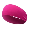 Magenta elastic sports headband made of breathable knit fabric for yoga and running - Rose Red