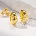Polished gold teardrop earrings measuring 17mm in height and 9.7mm in thickness - EH737 Gold Teardrop Earrings