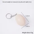 Realistic artificial boiled egg keychain model with dimensions 5.5cm by 3.8cm - Keychain / White Shell Egg