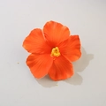 Single orange hibiscus hair clip accessory featuring realistic floral petals and stamens - Hibiscus / 9.5CM / Orange