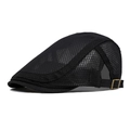 Gorra de malla negra transpirable con hebilla de metal ajustable en el lateral - Ajustable / Negro