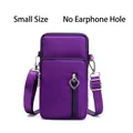 Purple mini crossbody phone bag in small size with heart zippers and nylon fabric - Small (No Headphone Jack) / Light Purple
