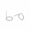 Minimalist 10x10mm silver stainless steel geometric circle stud earrings for women - Large Round (YE15764) / 10x10mm / Silver
