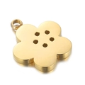 Minimalist golden flower shaped stainless steel pendant with a smooth polished finish - Golden Flower Shape (KLJ6507-Z)