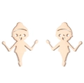 Artistic elf shaped stud earrings in elegant rose gold finish for women - Cartoon Elf / Rose Gold
