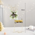 Golden Christmas iron reindeer ornament with pine cones and berries, 43cm height decor - Christmas Deer Style 1 (43cm)