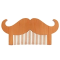 Pear wood mustache comb featuring natural wood grain and a creative handlebar design - Wood / Mustache Comb / Natural Wood Color