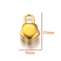 Golden stainless steel star-shaped mini lock pendant with 15x9mm dimensions - Petal Lock-8 / Gold