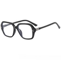Vintage black square frame sunglasses with silver rivet accents and stylish retro design - Black Frame Clear Lenses