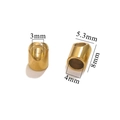 Conector cilíndrico de acero inoxidable chapado en oro 18K para joyería artesanal - Agujero 4mm / Dorado