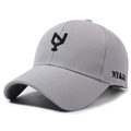 Casquette de baseball gris clair en maille hexagonale avec broderie noire NY&JA - Réglable / Gris clair