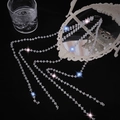 Exquisite layered silver finish star hair chain with clear faceted crystal beads - 1pc 4 Chains (Faux Crystal Tassel)