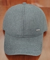 Dark grey winter wool baseball cap with sport metal plate and ear protection feature - Adjustable / Gray