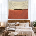 Detail of bohemian tapestry featuring abstract oil painting landscape with horse silhouette - Design CX0327-2