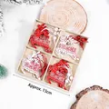 Christmas tree wooden reindeer ornaments set of 12 in red and white hanging decor - Wooden Box (Reindeer 12Pcs) / Red and White