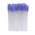 Disposable purple lash spoolies with transparent glitter handles for eyelash extension - Crystal Handle Light Purple Bristles (50Pcs/Pack)