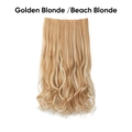 Golden blonde wavy synthetic hair extension with five-clip attachment system - Golden Blonde / Beach Blonde