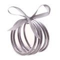 Set di 5 bracciali rigidi glitter argento in resina con un fiocco di nastro grigio - Set di braccialetti glitter grigio argento con fiocco (30029)