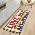 Tapis de cuisine absorbant avec motif Love Has No Gender sur sol en bois moderne - 40*60cm / Style 3-LOVE HAS NO GENDER-Arc-en-ciel