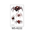 Adesivi per tatuaggi 3D ragno marrone realistici impermeabili, modello WS-K222 - Ragni Marrone Rossastro 3D Realistici (WS-K222)