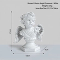 Vintage white resin angel wing candle holder statue, 725g weight specification - Roman Column Angel - White