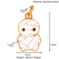 Colgante de momia de acero inoxidable dorado para fiestas con detalles de talla y peso - Momia