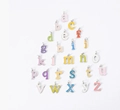 Colorful enamel A-Z lowercase alphabet charms in gold finish for DIY jewelry - Steel Letter Only