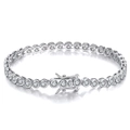Classic silver S925 sterling silver tennis bracelet with round cubic zirconia stones - 3mm Platinum 16.5cm Approx. 8.51g