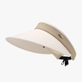 Damen UV-Schutz Sonnenhut aus Eisseide in Cremeweiß und Beige mit Webstruktur - Beige