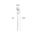 Silver 304 stainless steel dessert fork, 13cm length and 1.8cm width for dining - Silver Small Fork