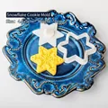 Snowflake cookie cutter mold and plunger set for festive Christmas baking crafts - Snowflake