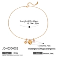 Detailed size specifications for 18K gold stainless steel heart and sunburst pendant necklace - Heart MOM & Star (JDN0304002)