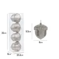 Set di quattro ornamenti natalizi a ghianda oro chiaro con paillettes in scatola regalo - Ciondolo Ghianda (APYX376-3)