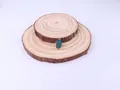 Blue raw natural stone pendant with gold copper wire wrap for DIY jewelry making - 8x26mm / Spodumene/Blue Stone