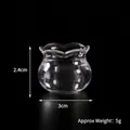 Mini acquario trasparente per casa delle bambole con bordi ondulati, 3cm x 2,4cm - Grande acquario (Alto) / 2.4cm x 3cm / Trasparente