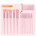 13pcs pink makeup brush set with soft gradient bristles and matching drawstring bag - 13pcs Set + Bag / Pink