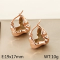 Orecchini a onde in oro rosa 18K con finitura in metallo liquido lucido e dimensioni 19x17mm - Oro rosa