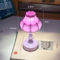 Mini lily of the valley night light in pink purple glow with 13.5cm height dimension - S01 Flower Bud / Purple