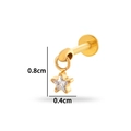 Clou d'oreille en titane doré avec pendentif étoile et zircon taille 0,8 cm - Style Pendentif Étoile (T2513-1#) / Doré