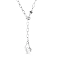 Silver-plated heart necklace featuring a gesture hand holding a hollow heart charm - Hand Holding Heart Style / Steel (KN113927-Z)
