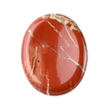 Polished oval Red Jasper worry stone featuring natural white quartz veins and deep red tones - Red Jasper