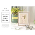 Rotating double-sided wooden photo frame in light gray, 5x7 inch with botanical art - 6 Inch Double Sided Rotating / Light Gray