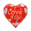 18 inch red heart-shaped foil balloon with I LOVE YOU print for Valentine decoration - 18 Inch Heart Love English TX103