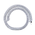Macro view of 10mm silver tennis chain necklace featuring a textured spiral metal pattern - Necklace / 41cm / Silver