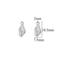 Polished silver shell pendant for DIY jewelry, measuring 18.5mm by 7.5mm with a 2mm loop - Steel Color Conch-507