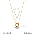 Dettaglio della collana in acciaio inossidabile 18K con ciondolo in zircone colorato - Collana Tonda Arcobaleno (HC-N40046)