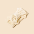 Soft beige corduroy bow headband for babies with a stylish ribbed vertical texture - 18.5*8.5cm / Beige